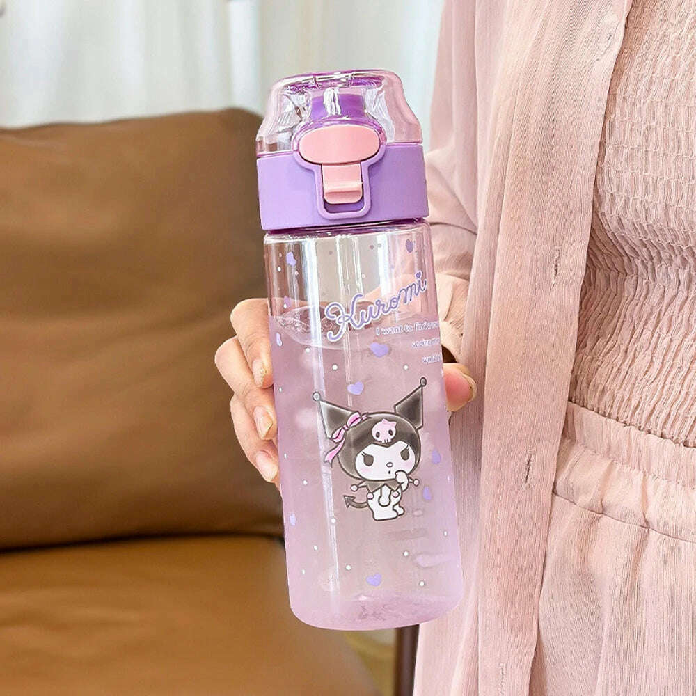 KIMLUD, MINISO 550ML Bottle Water Sanrio Anime My Melody Portable Drinking Cup With Kuromi Outdoor Sports Fitness Travel Water Bottle, KIMLUD Womens Clothes