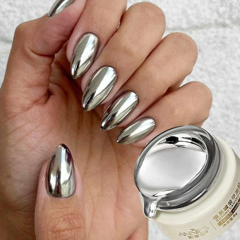 KIMLUD, Mirror Metallic Nail Polish Gel Semi-permanent Varnishes Mirror Chrome Effect Silver Painting UV Gel Nail Art Decorations 8ML, KIMLUD Women's Clothes