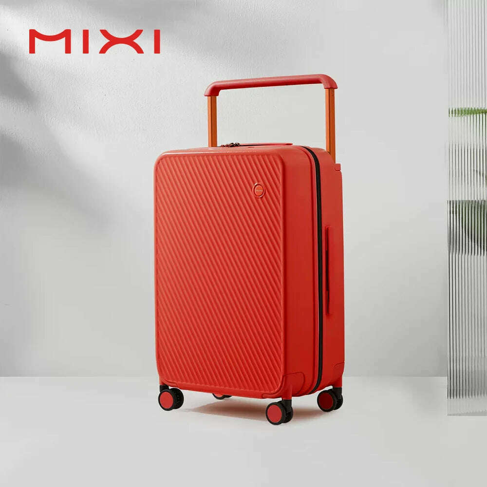KIMLUD, Mixi Wide Handle Travel Luggage Suitcase Rolling Spinner Wheels Hardside PC TSA Lock 20 24 Inch Unisex, Red / 20 inch carry on / CHINA, KIMLUD APPAREL - Womens Clothes