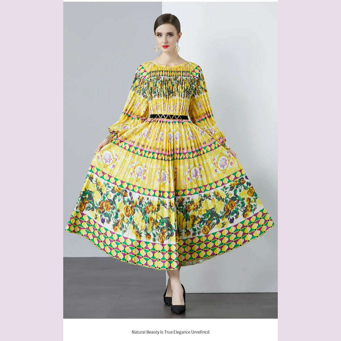 Miyake Pleated 5.5 Meters Oversized Skirt, Organ Pleated Dress, High-quality Fabric, Comfortable and Versatile Printing - KIMLUD