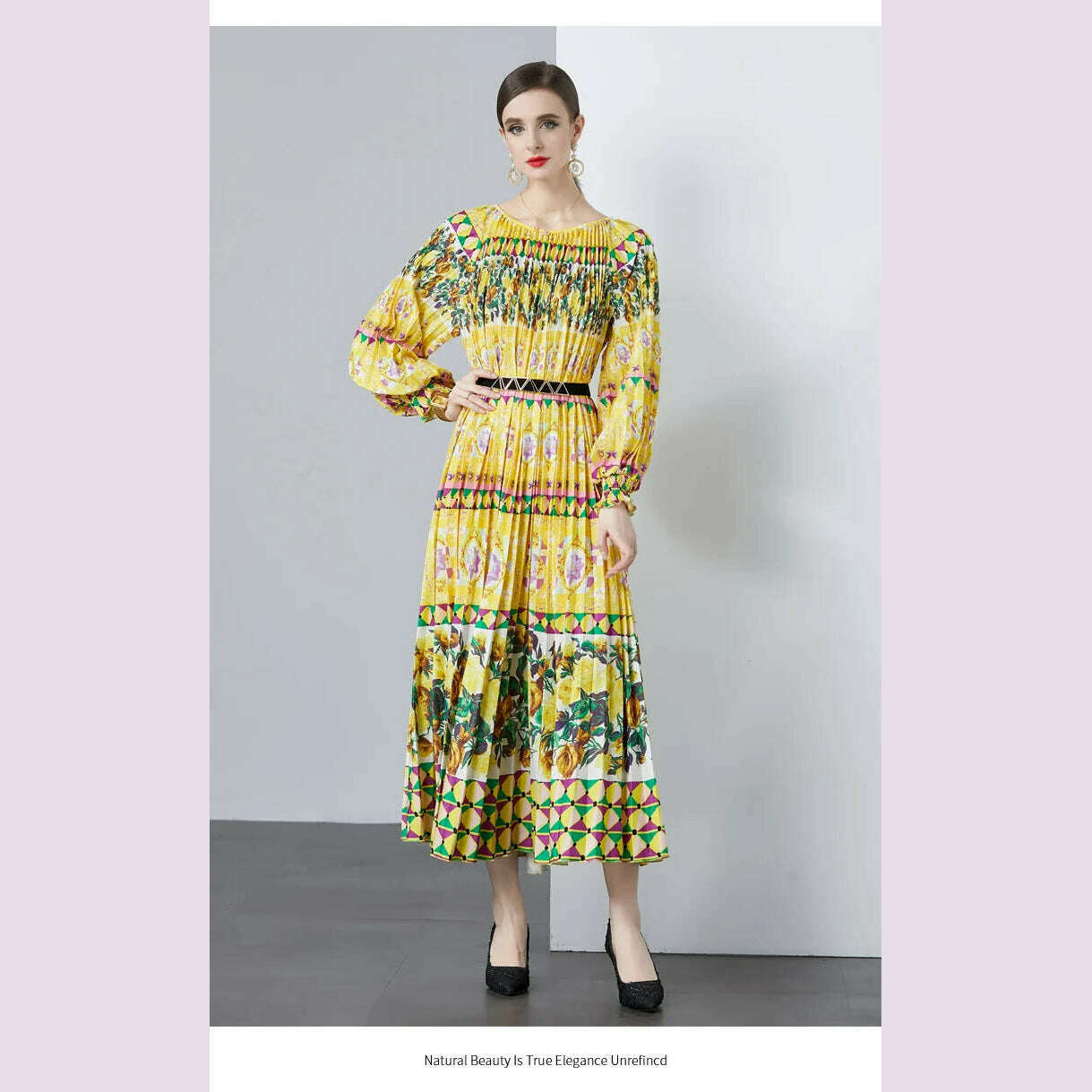 Miyake Pleated 5.5 Meters Oversized Skirt, Organ Pleated Dress, High-quality Fabric, Comfortable and Versatile Printing - KIMLUD