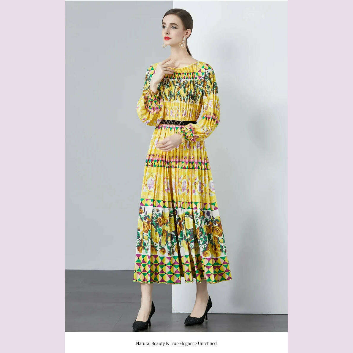 Miyake Pleated 5.5 Meters Oversized Skirt, Organ Pleated Dress, High-quality Fabric, Comfortable and Versatile Printing - KIMLUD