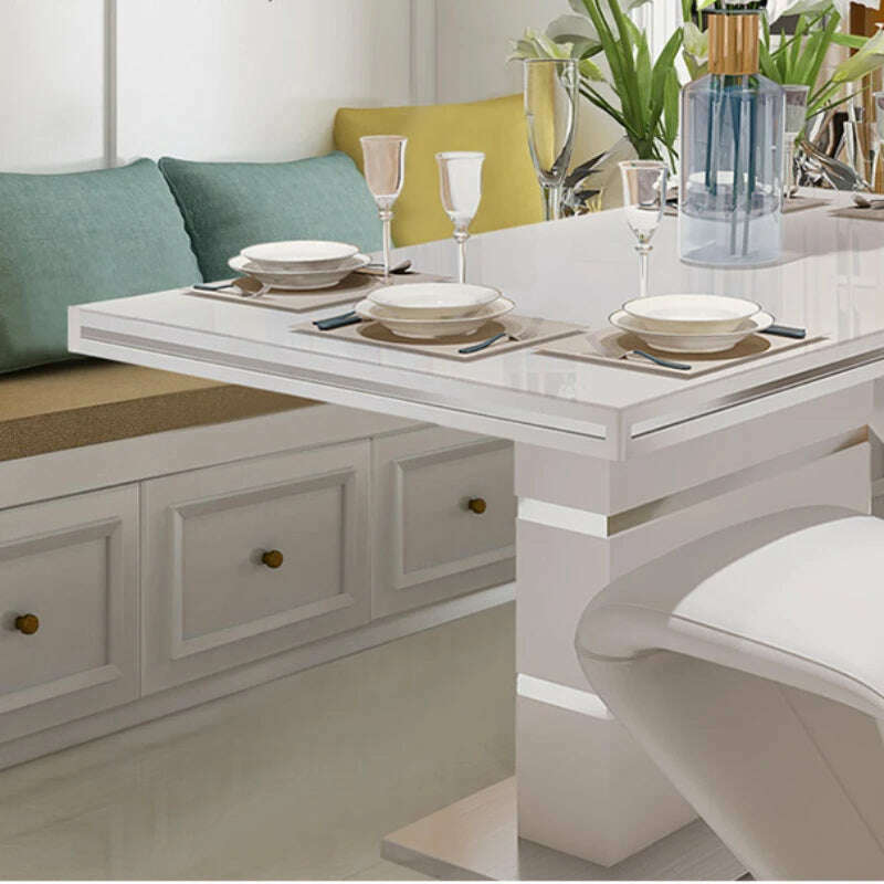 KIMLUD, Mobile Nordic Dining Tables Bedside Restaurant Neat Center Conference Dining Tables Patio Mesa De Cozinha Kitchen Furniture, KIMLUD Womens Clothes