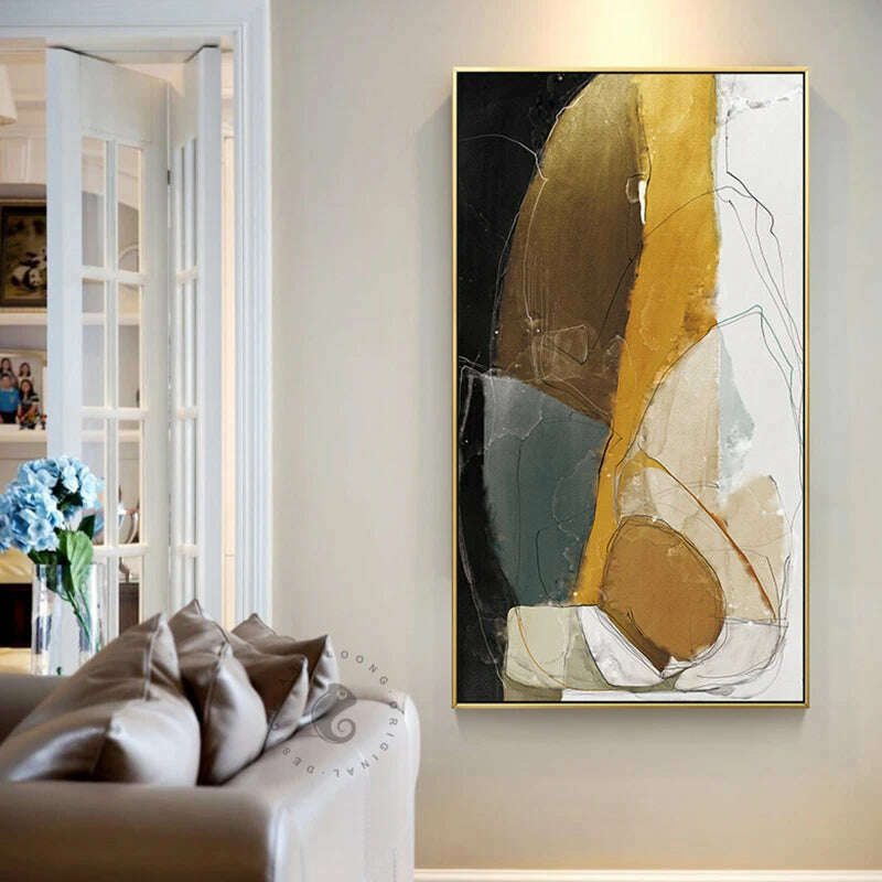 KIMLUD, Modern Abstract Color Block Canvas Paintings Wall Art Colorful Posters and Prints Wall Pictures for Living Room Bedroom Decor, KIMLUD Womens Clothes