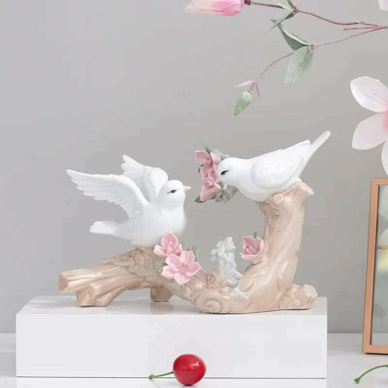 KIMLUD, Modern Ceramic Bird Simple Jewelry Decoration Home Room Decoration Creative Room Ceramic Decoration Decor, KIMLUD Womens Clothes