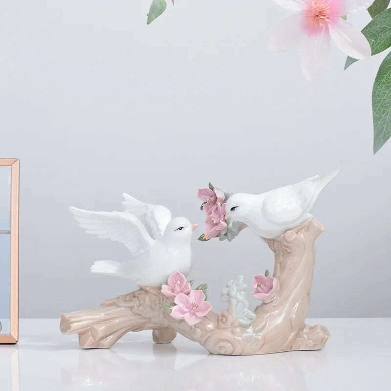 KIMLUD, Modern Ceramic Bird Simple Jewelry Decoration Home Room Decoration Creative Room Ceramic Decoration Decor, KIMLUD Womens Clothes