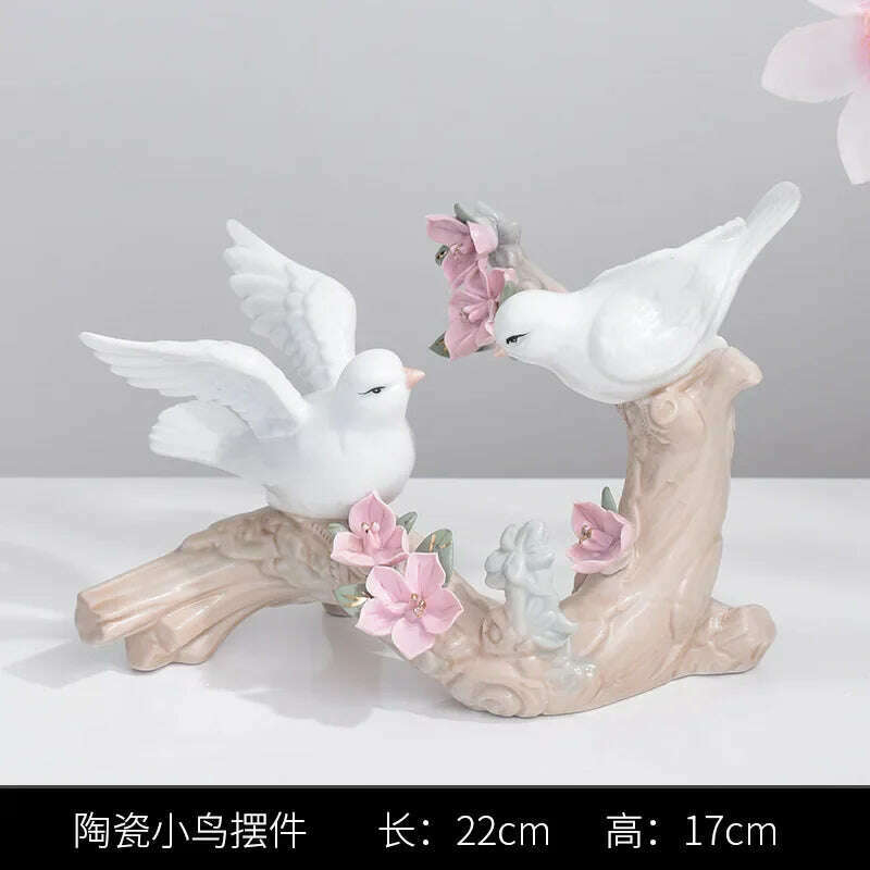KIMLUD, Modern Ceramic Bird Simple Jewelry Decoration Home Room Decoration Creative Room Ceramic Decoration Decor, WHITE, KIMLUD APPAREL - Womens Clothes
