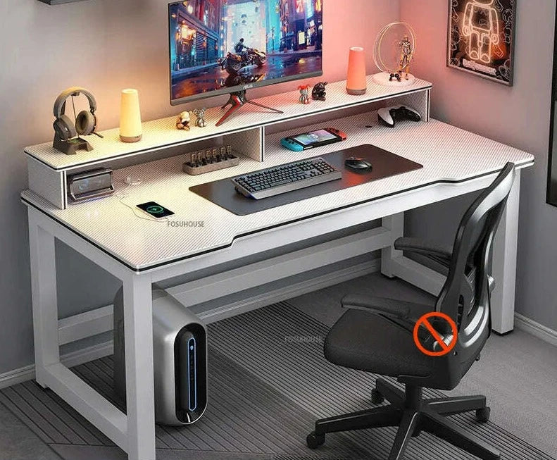 KIMLUD, modern Desktop Computer Desks Household Office Table Gaming Pc Bedroom Student Study Table Writing Desk Table Office Furniture Z, B-white A-120cm, KIMLUD APPAREL - Womens Clothes