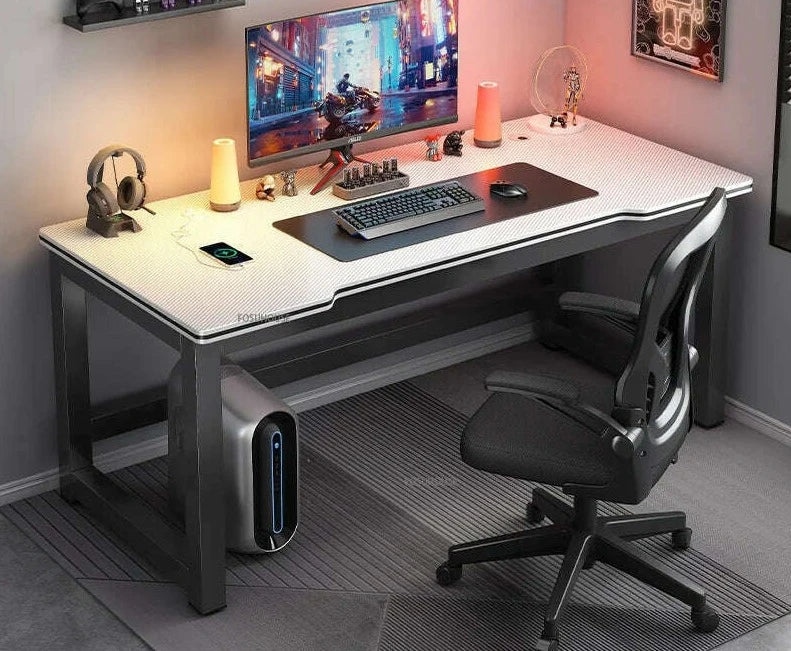 KIMLUD, modern Desktop Computer Desks Household Office Table Gaming Pc Bedroom Student Study Table Writing Desk Table Office Furniture Z, A-white B-140-chair, KIMLUD APPAREL - Womens Clothes