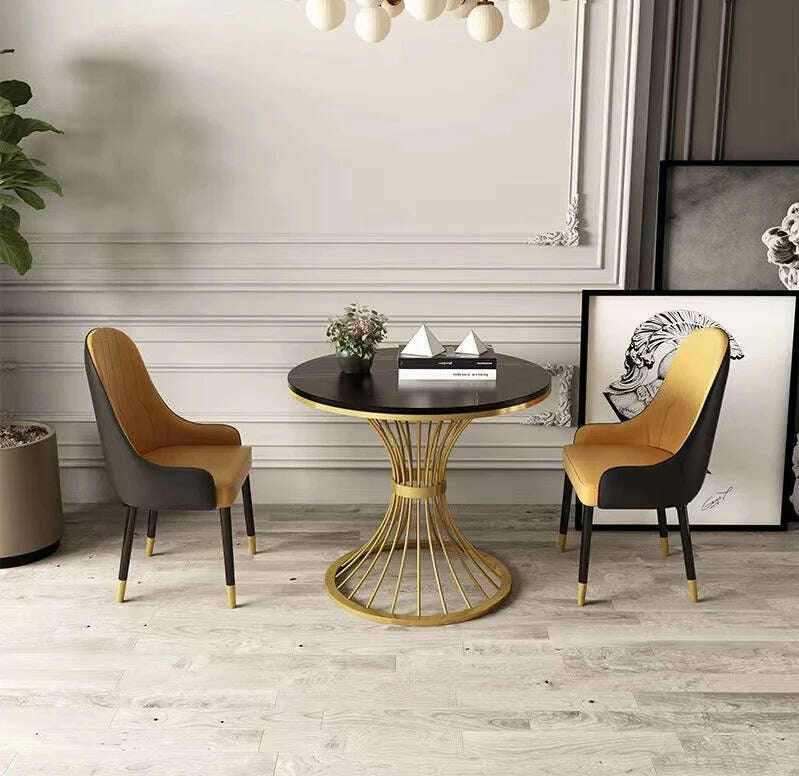 Modern marble coffee table INS Round small Sofa side table balcony Living room Coffee Corner hall negotiation reception table - KIMLUD