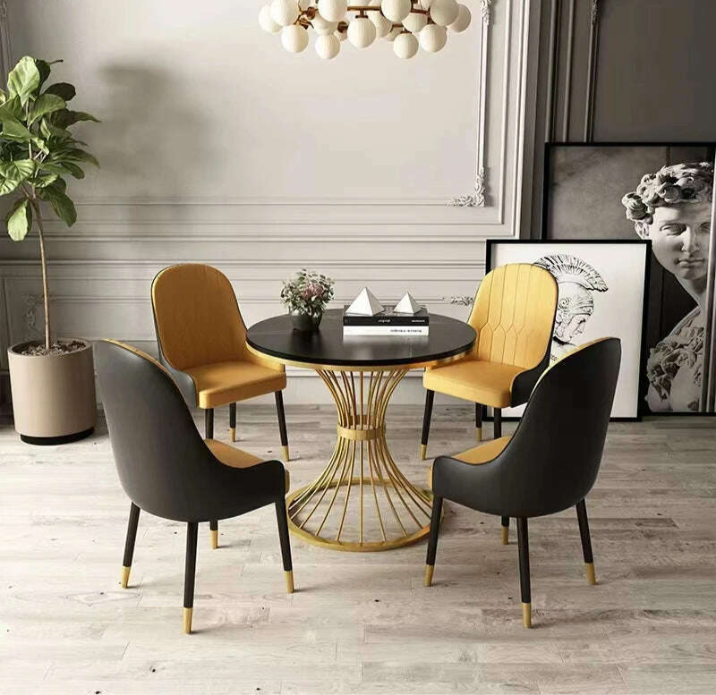 Modern marble coffee table INS Round small Sofa side table balcony Living room Coffee Corner hall negotiation reception table - KIMLUD