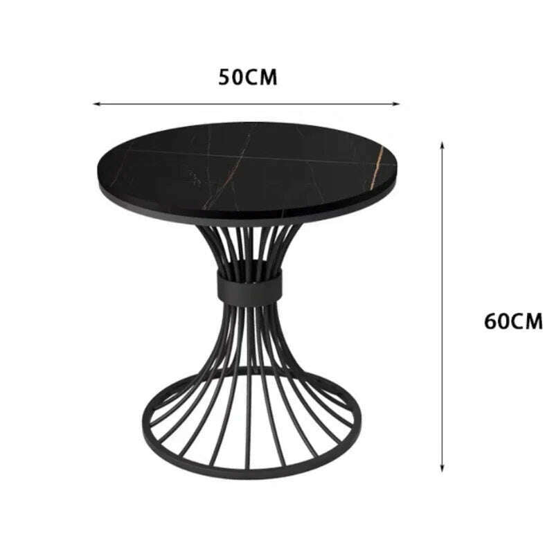 Modern marble coffee table INS Round small Sofa side table balcony Living room Coffee Corner hall negotiation reception table - KIMLUD