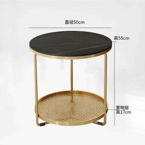 Modern Sidepiece Nordic Sofa Table Marble Side Cabinet Balcony Bedside Tea Table Light Luxury Modern Furniture - KIMLUD