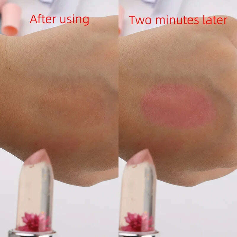 Moisturizing Flower Lip Blam Jelly Transparent Long Lasting Temperature Changed Color Lipstick Pink Nourish Lips Care Cosmetics - KIMLUD
