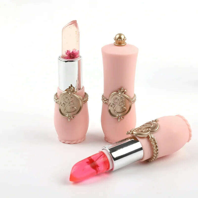 Moisturizing Flower Lip Blam Jelly Transparent Long Lasting Temperature Changed Color Lipstick Pink Nourish Lips Care Cosmetics - KIMLUD