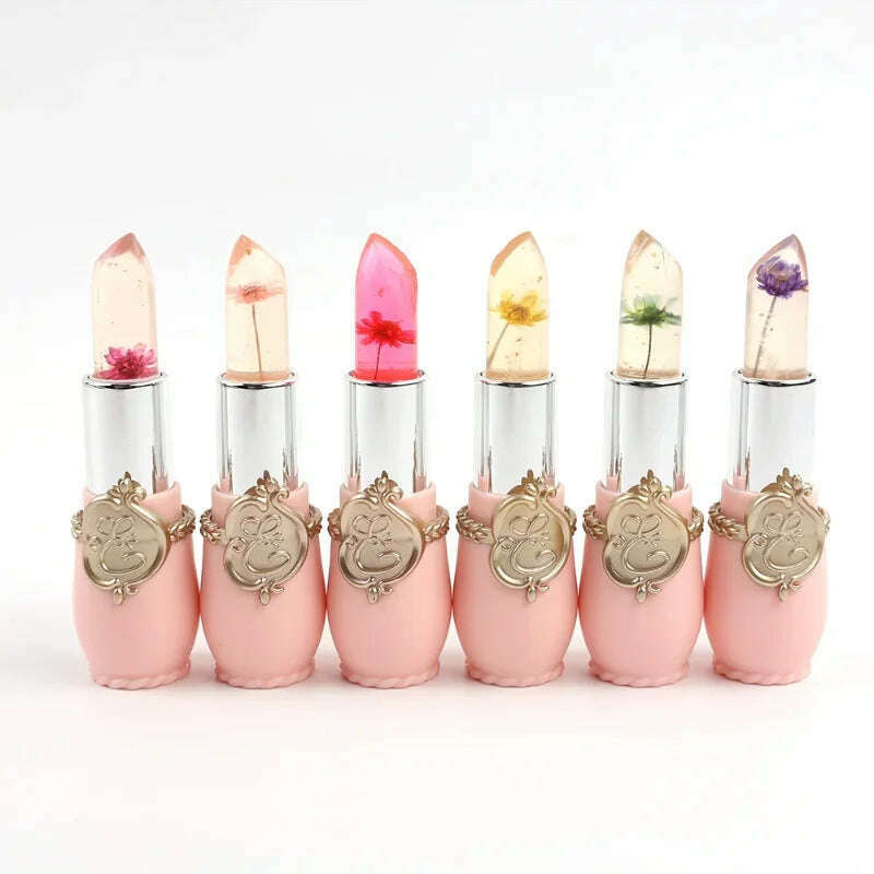 Moisturizing Flower Lip Blam Jelly Transparent Long Lasting Temperature Changed Color Lipstick Pink Nourish Lips Care Cosmetics - KIMLUD