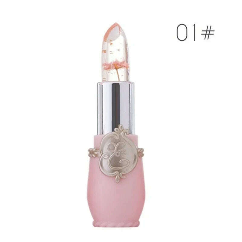 Moisturizing Flower Lip Blam Jelly Transparent Long Lasting Temperature Changed Color Lipstick Pink Nourish Lips Care Cosmetics - KIMLUD