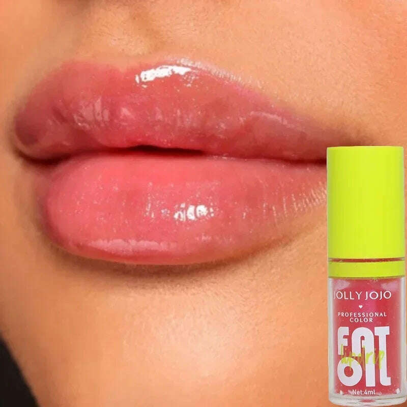 Moisturizing Glitter Lip Gloss Lip Plumper Makeup Glitter Nutritious Liquid Lipstick Transparent Cherry Mineral Lip Oil Cosmetic - KIMLUD