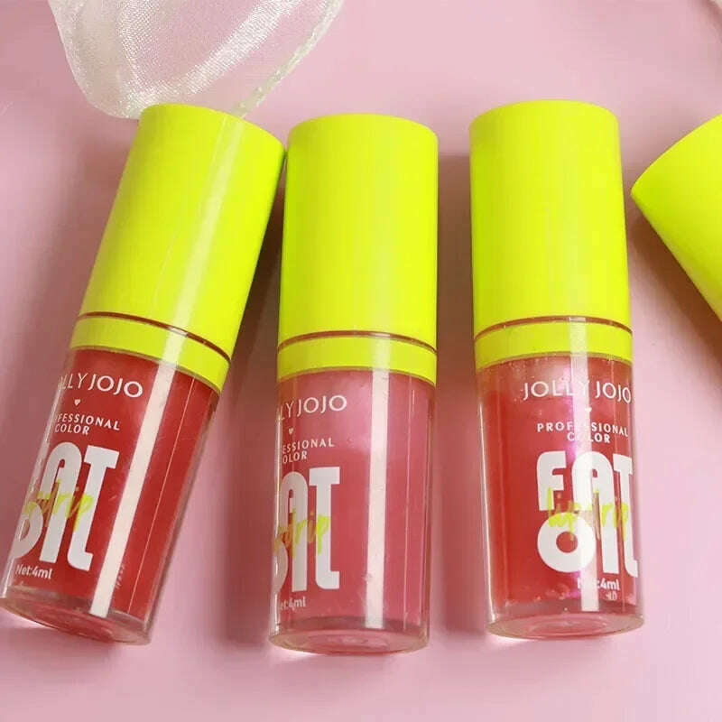 Moisturizing Glitter Lip Gloss Lip Plumper Makeup Glitter Nutritious Liquid Lipstick Transparent Cherry Mineral Lip Oil Cosmetic - KIMLUD