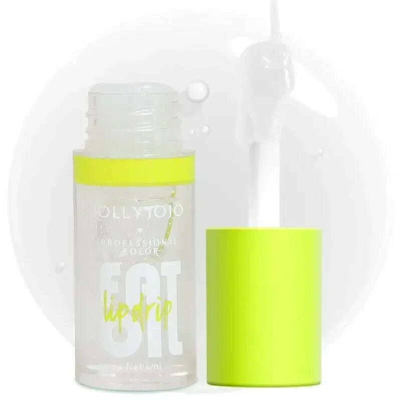 Moisturizing Glitter Lip Gloss Lip Plumper Makeup Glitter Nutritious Liquid Lipstick Transparent Cherry Mineral Lip Oil Cosmetic - KIMLUD