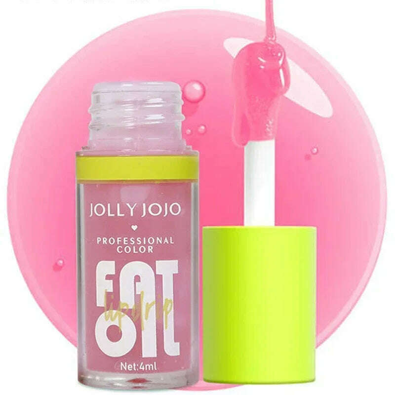 Moisturizing Glitter Lip Gloss Lip Plumper Makeup Glitter Nutritious Liquid Lipstick Transparent Cherry Mineral Lip Oil Cosmetic - KIMLUD