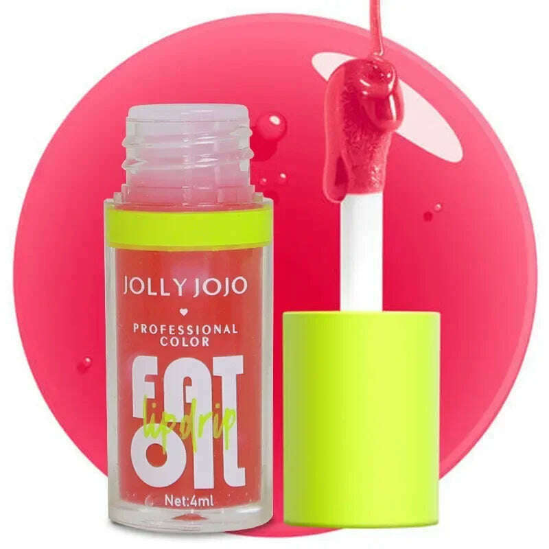 Moisturizing Glitter Lip Gloss Lip Plumper Makeup Glitter Nutritious Liquid Lipstick Transparent Cherry Mineral Lip Oil Cosmetic - KIMLUD