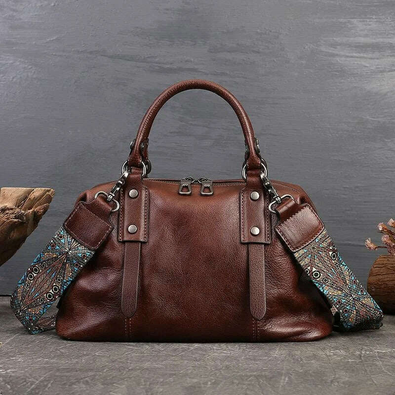 MOTAORA Genuine Leather Shoulder Bags For Women Handbags 2024 New Luxury Designer Vintage Lady Handbag Casual Tote Women's Bag - KIMLUD