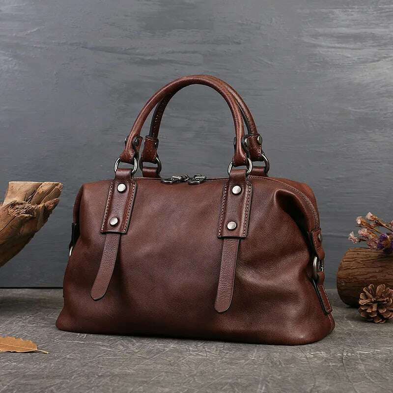 MOTAORA Genuine Leather Shoulder Bags For Women Handbags 2024 New Luxury Designer Vintage Lady Handbag Casual Tote Women's Bag - KIMLUD