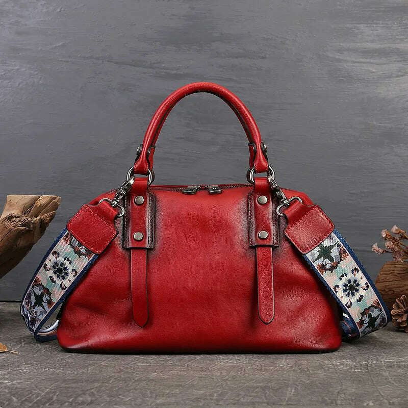 MOTAORA Genuine Leather Shoulder Bags For Women Handbags 2024 New Luxury Designer Vintage Lady Handbag Casual Tote Women's Bag - KIMLUD