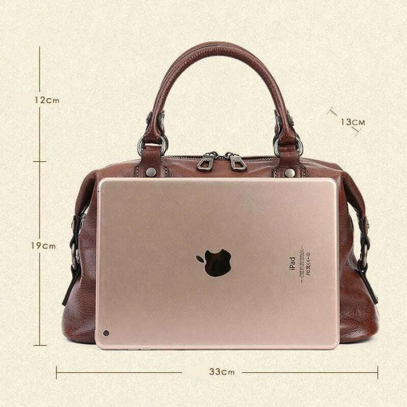MOTAORA Genuine Leather Shoulder Bags For Women Handbags 2024 New Luxury Designer Vintage Lady Handbag Casual Tote Women's Bag - KIMLUD