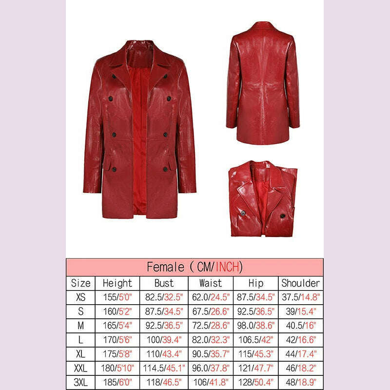 KIMLUD, Movie Web Cos Cosplay Madame Costume Outfit Fantasy Leather Coat Halloween Carnival Suit Accessory For Adult Girls Roleplay, Female / M, KIMLUD APPAREL - Womens Clothes