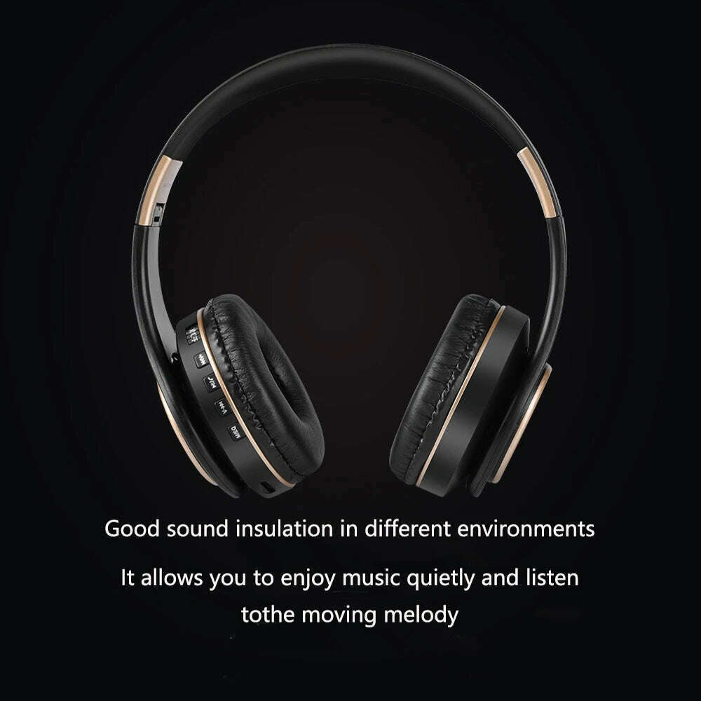 MP3 Player Noise Canceling Headphones Blutooth T8 Foldable With Audio Cable Bluetooth Earphone Hedset Earphones Big Ear Phones - KIMLUD