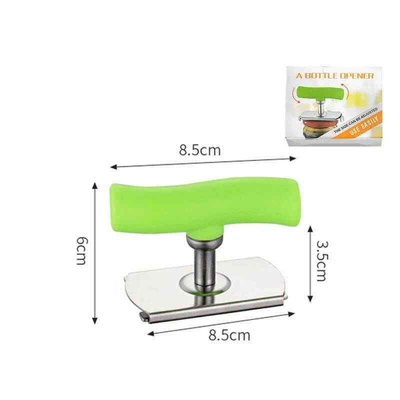 Multi-function Bottle Cap Opener Stainless Steel Adjustable Lids Off Jar Opener Labor-saving Screw Can Opener for Kitchen Gadget - KIMLUD