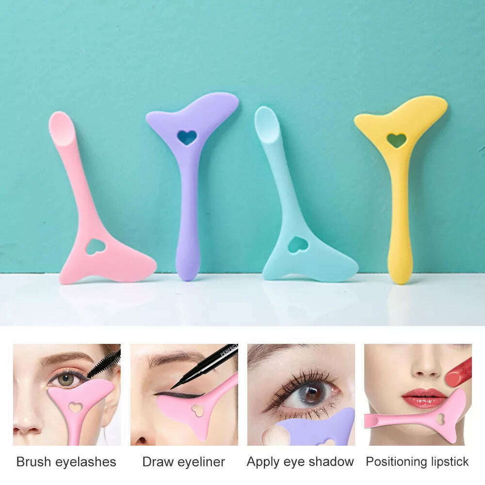 KIMLUD, Multifunction Silicone Eyeliner Stencils Wing Tips Marscara Drawing Lipstick Wearing Aid Face Cream Mask Applicator Makeup Tools, KIMLUD Womens Clothes