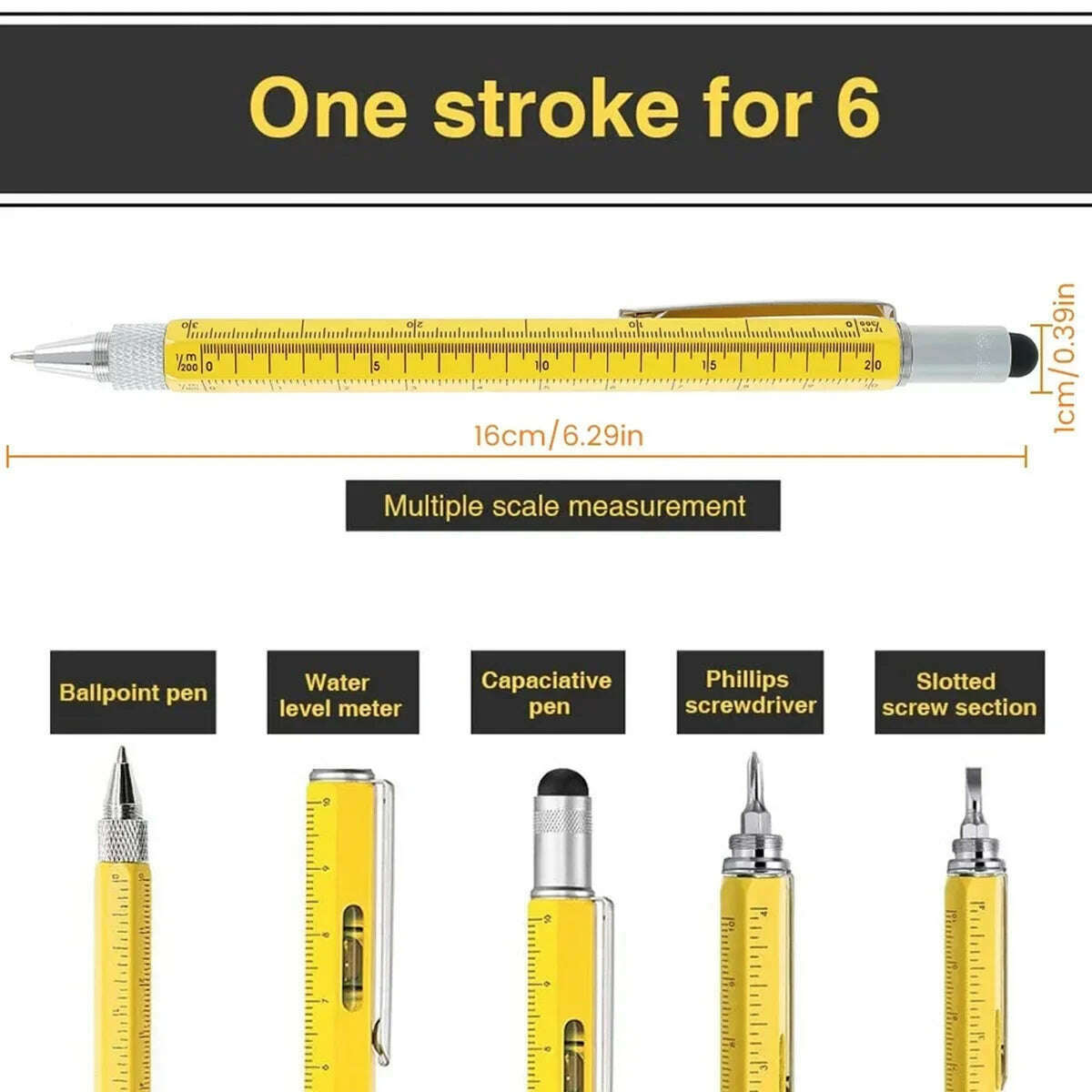 KIMLUD, Multitool Pen Screwdriver Level Meter Mobile Phone Touch Screen Cross Screwdriver Flat-blade Screwdriver Scale Ballpoint Pen, KIMLUD Womens Clothes