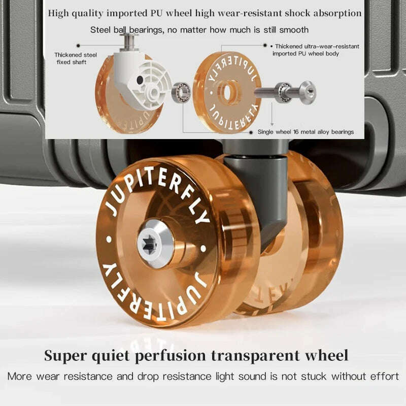 KIMLUD, MUXING Wide Trolley Luggage Front Opening Multi-Functional Women 20-Inch Small Lightweight Boarding Box 24-Inch Men's Suitcase, KIMLUD Womens Clothes