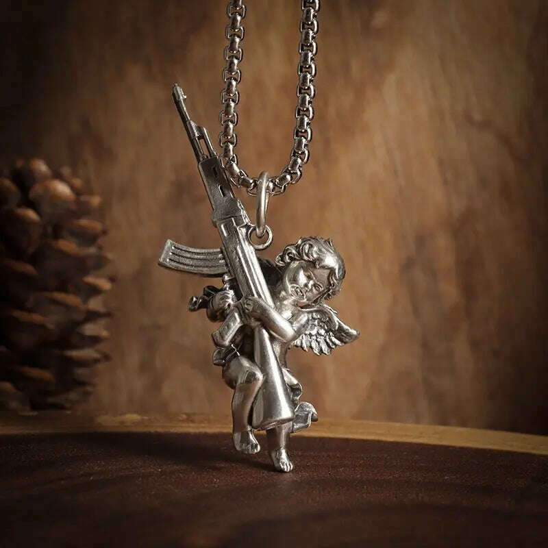 KIMLUD, Mythical Unicorn Pegasus Wings Pendant Horse Constellation Necklace Men and Women Trend Jewelry Couple Gift, AL19688-Silver, KIMLUD APPAREL - Womens Clothes