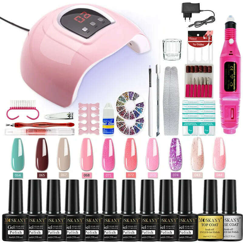 KIMLUD, Nail Polish Set With Extend Poly nail Gel Semi-permanent varnish and UV LED Lamp and Stainless Steel Nails Tool Kits, KIMLUD Womens ClothesKIMLUD, Nail Polish Set With Extend Poly nail Gel Semi-permanent varnish and UV LED Lamp and Stainless Steel Nails Tool Kits, YH48 / CHINA, KIMLUD APPAREL - Womens Clothes