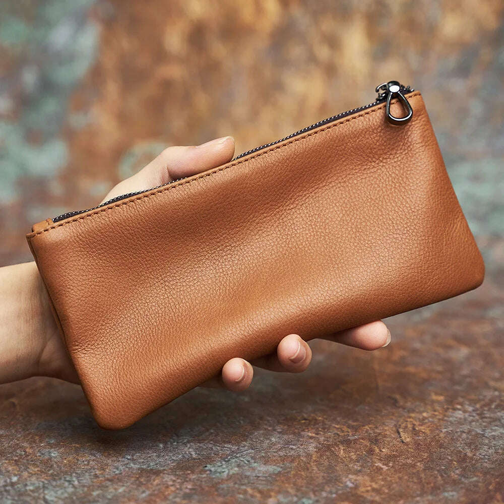 KIMLUD, NASVA Genuine Leather Men's Wallet Long Wallet Clutch Coin Purse Card Holder Phone Bag Women's Wallet Bank Card Bag, KIMLUD Womens Clothes