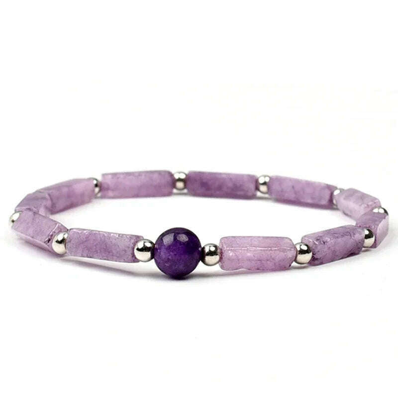 Natural Amethyst Body-purify Slimming Bracelet Stone Energy Yoga Bracelets for Women Weight Loss Bracelet Fatigue Relief Healing - KIMLUD