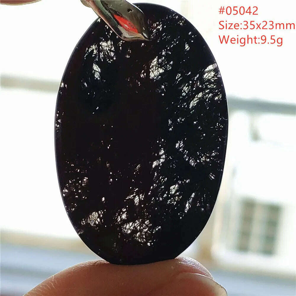 KIMLUD, Natural Black Rutilated Quartz Rectangle Pendant Jewelry Clear Beads Oval Clear Beads Crystal Wealthy Rutilated AAAAAA, KIMLUD Womens ClothesKIMLUD, Natural Black Rutilated Quartz Rectangle Pendant Jewelry Clear Beads Oval Clear Beads Crystal Wealthy Rutilated AAAAAA, 05042, KIMLUD APPAREL - Womens Clothes