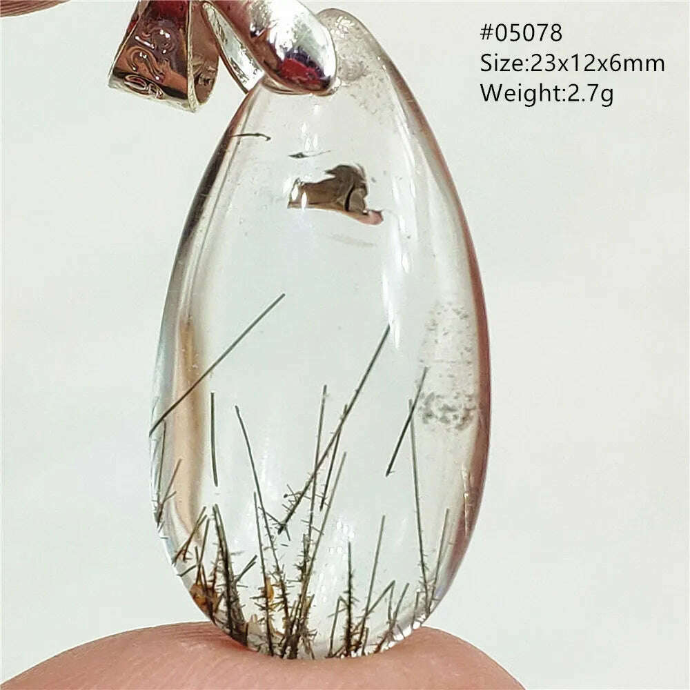 KIMLUD, Natural Black Rutilated Quartz Rectangle Pendant Jewelry Clear Beads Oval Clear Beads Crystal Wealthy Rutilated AAAAAA, KIMLUD Womens ClothesKIMLUD, Natural Black Rutilated Quartz Rectangle Pendant Jewelry Clear Beads Oval Clear Beads Crystal Wealthy Rutilated AAAAAA, 05078, KIMLUD APPAREL - Womens Clothes