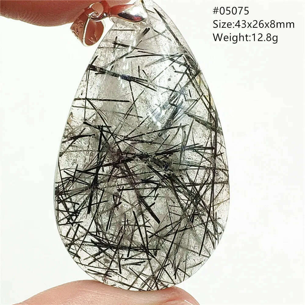 KIMLUD, Natural Black Rutilated Quartz Rectangle Pendant Jewelry Clear Beads Oval Clear Beads Crystal Wealthy Rutilated AAAAAA, KIMLUD Womens ClothesKIMLUD, Natural Black Rutilated Quartz Rectangle Pendant Jewelry Clear Beads Oval Clear Beads Crystal Wealthy Rutilated AAAAAA, 05075, KIMLUD APPAREL - Womens Clothes