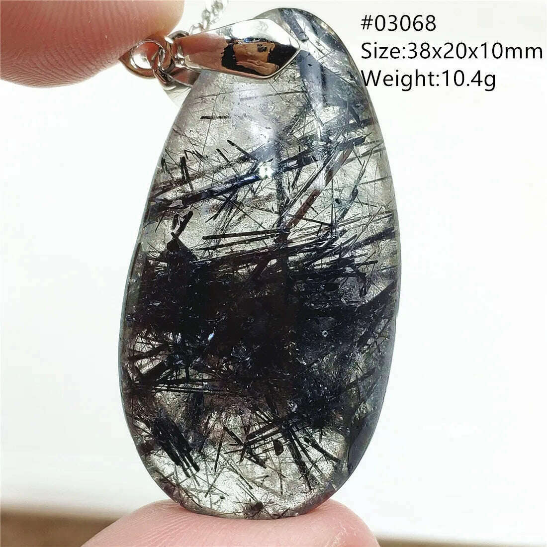 KIMLUD, Natural Black Rutilated Quartz Rectangle Pendant Jewelry Clear Beads Oval Clear Beads Crystal Wealthy Rutilated AAAAAA, KIMLUD Womens ClothesKIMLUD, Natural Black Rutilated Quartz Rectangle Pendant Jewelry Clear Beads Oval Clear Beads Crystal Wealthy Rutilated AAAAAA, 03068, KIMLUD APPAREL - Womens Clothes