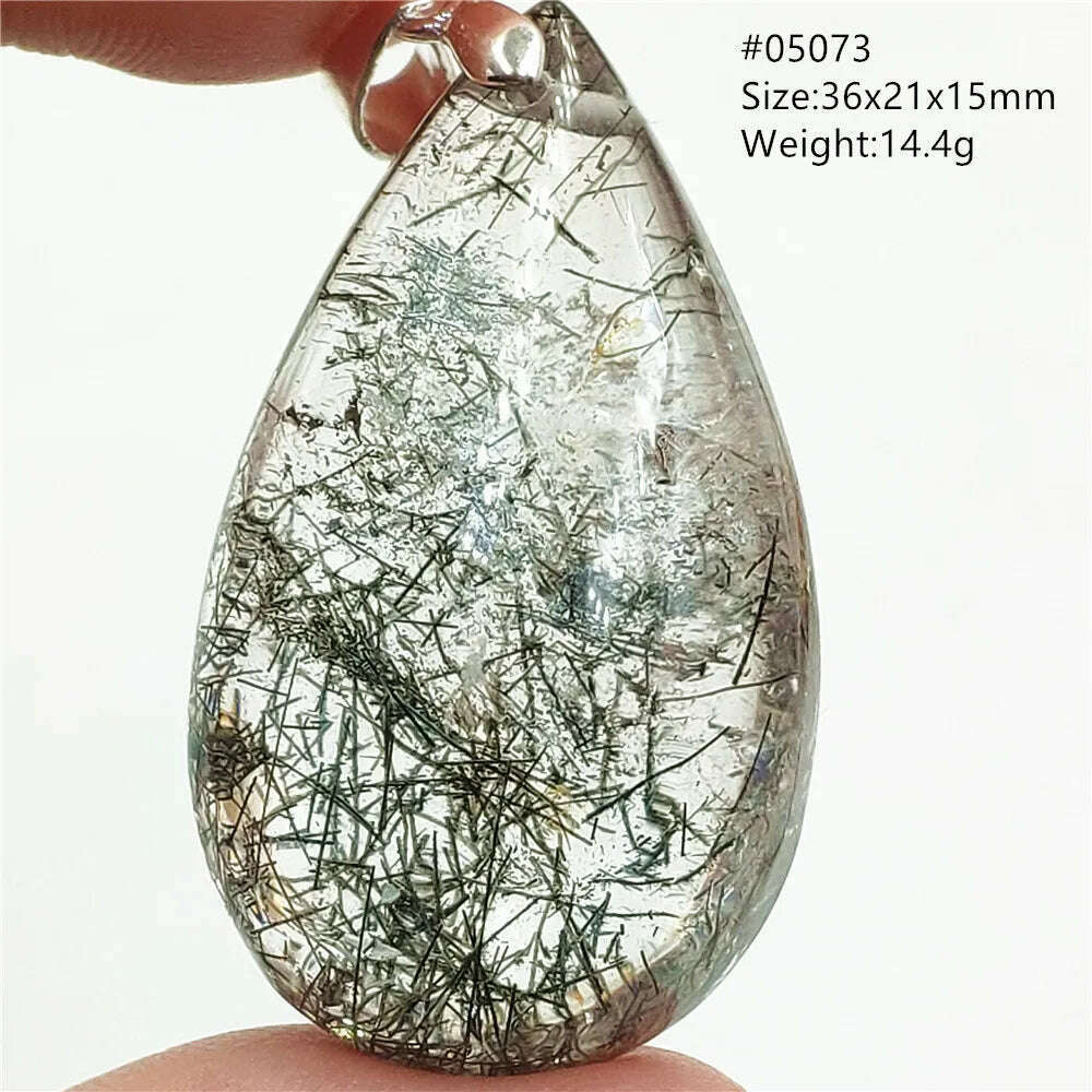 KIMLUD, Natural Black Rutilated Quartz Rectangle Pendant Jewelry Clear Beads Oval Clear Beads Crystal Wealthy Rutilated AAAAAA, KIMLUD Womens ClothesKIMLUD, Natural Black Rutilated Quartz Rectangle Pendant Jewelry Clear Beads Oval Clear Beads Crystal Wealthy Rutilated AAAAAA, 05073, KIMLUD APPAREL - Womens Clothes