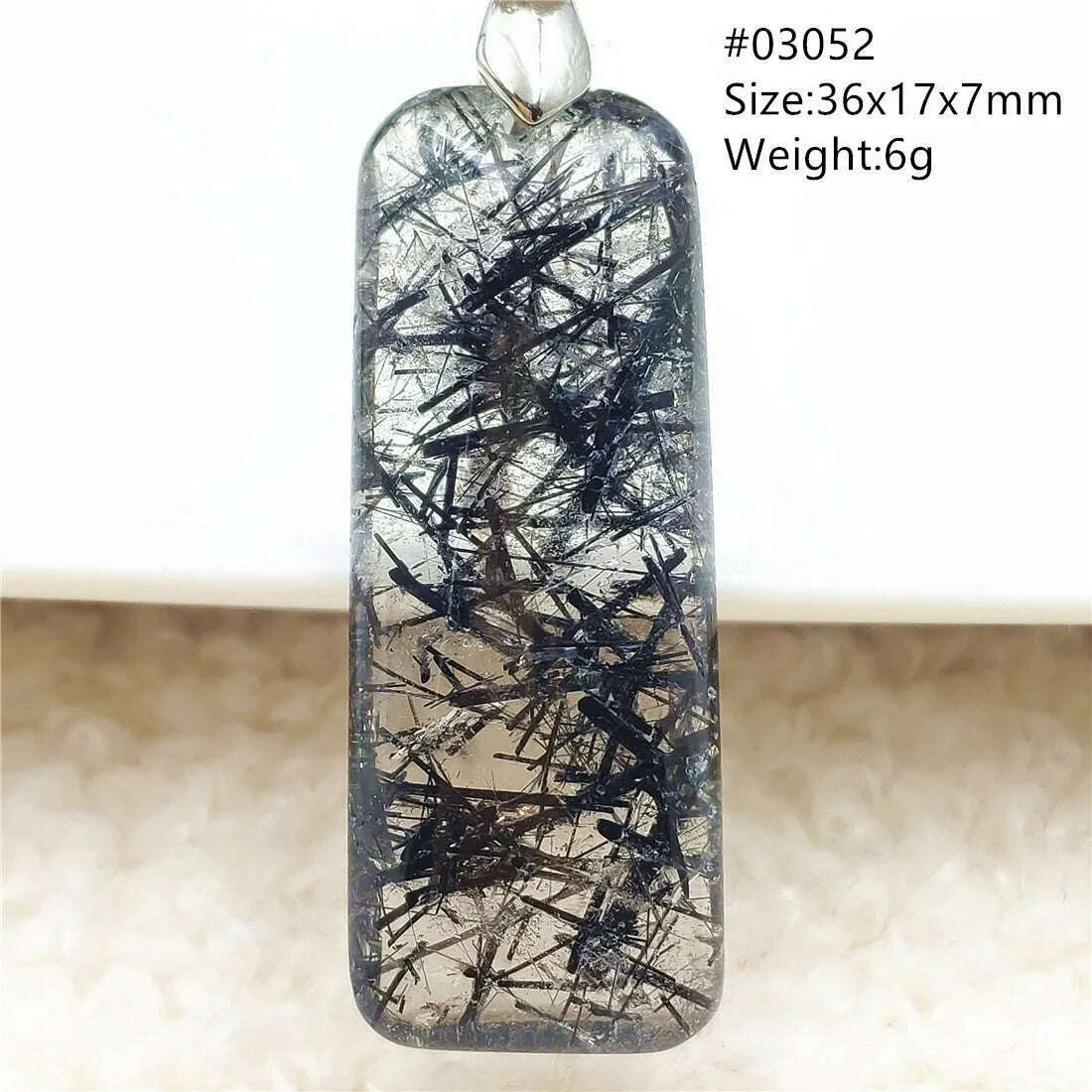 KIMLUD, Natural Black Rutilated Quartz Rectangle Pendant Jewelry Clear Beads Oval Clear Beads Crystal Wealthy Rutilated AAAAAA, KIMLUD Womens ClothesKIMLUD, Natural Black Rutilated Quartz Rectangle Pendant Jewelry Clear Beads Oval Clear Beads Crystal Wealthy Rutilated AAAAAA, 03052, KIMLUD APPAREL - Womens Clothes