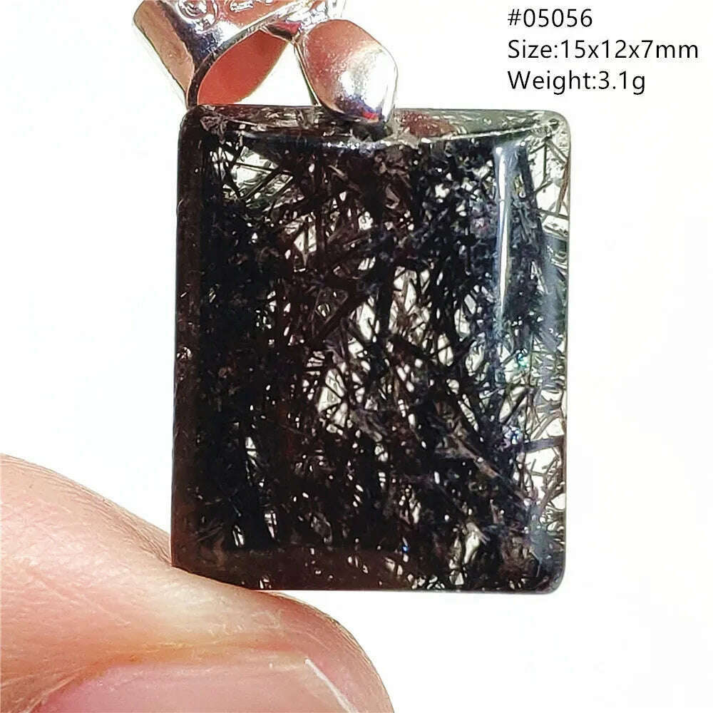 KIMLUD, Natural Black Rutilated Quartz Rectangle Pendant Jewelry Clear Beads Oval Clear Beads Crystal Wealthy Rutilated AAAAAA, KIMLUD Womens ClothesKIMLUD, Natural Black Rutilated Quartz Rectangle Pendant Jewelry Clear Beads Oval Clear Beads Crystal Wealthy Rutilated AAAAAA, 05056, KIMLUD APPAREL - Womens Clothes