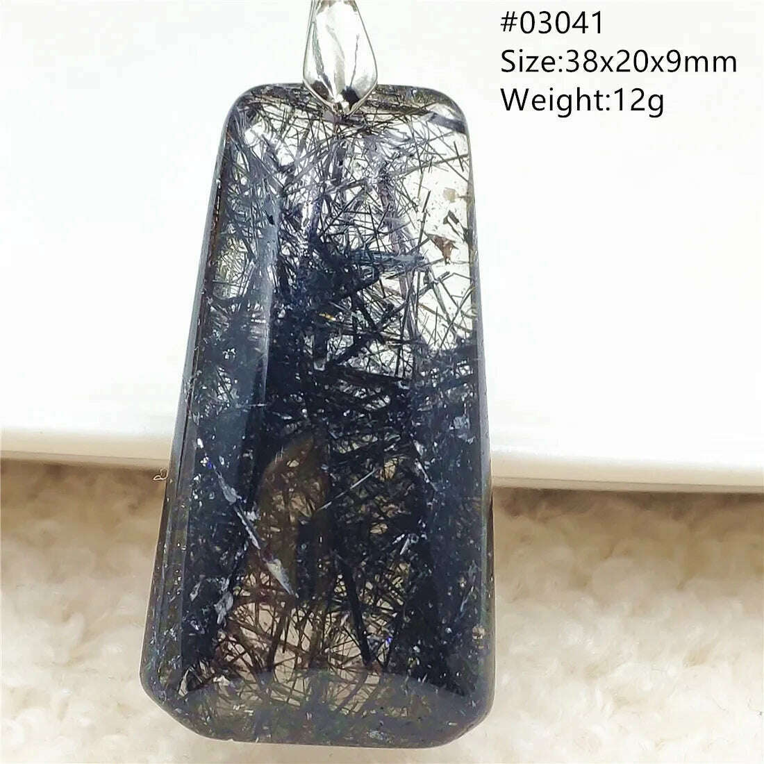 KIMLUD, Natural Black Rutilated Quartz Rectangle Pendant Jewelry Clear Beads Oval Clear Beads Crystal Wealthy Rutilated AAAAAA, KIMLUD Womens ClothesKIMLUD, Natural Black Rutilated Quartz Rectangle Pendant Jewelry Clear Beads Oval Clear Beads Crystal Wealthy Rutilated AAAAAA, 03041, KIMLUD APPAREL - Womens Clothes