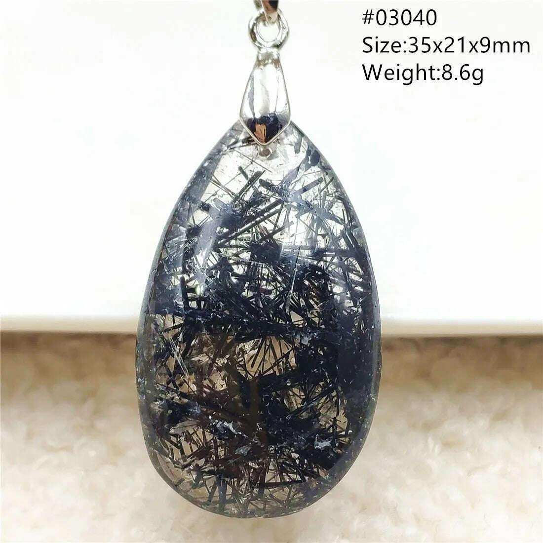 KIMLUD, Natural Black Rutilated Quartz Rectangle Pendant Jewelry Clear Beads Oval Clear Beads Crystal Wealthy Rutilated AAAAAA, KIMLUD Womens ClothesKIMLUD, Natural Black Rutilated Quartz Rectangle Pendant Jewelry Clear Beads Oval Clear Beads Crystal Wealthy Rutilated AAAAAA, 03040, KIMLUD APPAREL - Womens Clothes