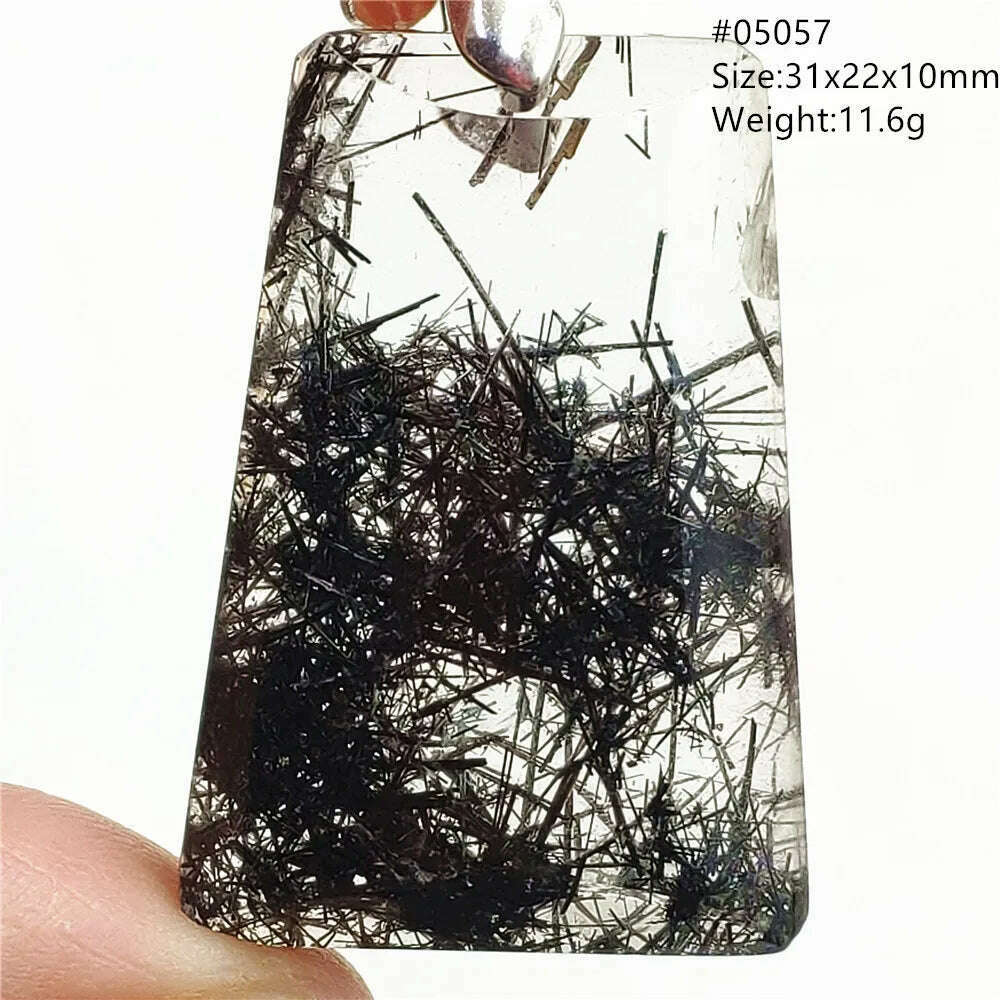 KIMLUD, Natural Black Rutilated Quartz Rectangle Pendant Jewelry Clear Beads Oval Clear Beads Crystal Wealthy Rutilated AAAAAA, KIMLUD Womens ClothesKIMLUD, Natural Black Rutilated Quartz Rectangle Pendant Jewelry Clear Beads Oval Clear Beads Crystal Wealthy Rutilated AAAAAA, 05057, KIMLUD APPAREL - Womens Clothes